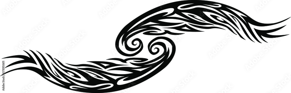abstract black and white tattoo pattern