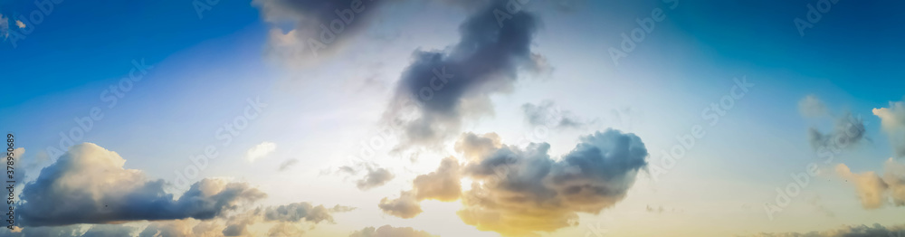 Beautiful white clouds in the sky before sunrise or sunset Beautiful white clouds in the sky before sunrise or sunset