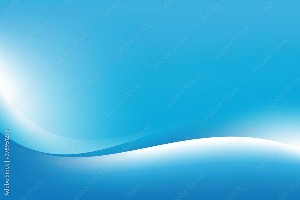 Fototapeta premium Abstract Smooth Stylish Blue Wavy Background Design Template Vector, Blurry Blue Mesh Gradient Background with Copy Space for Text