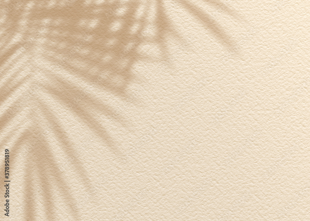 Brown cream clay mud grunge cement texture wall leaf plant shadow background.Summer tropical travel beach with minimal concept. Flat lay palm nature. Brown cream clay mud grunge cement texture wall leaf plant shadow background.Summer tropical travel beach with minimal concept. Flat lay palm nature.