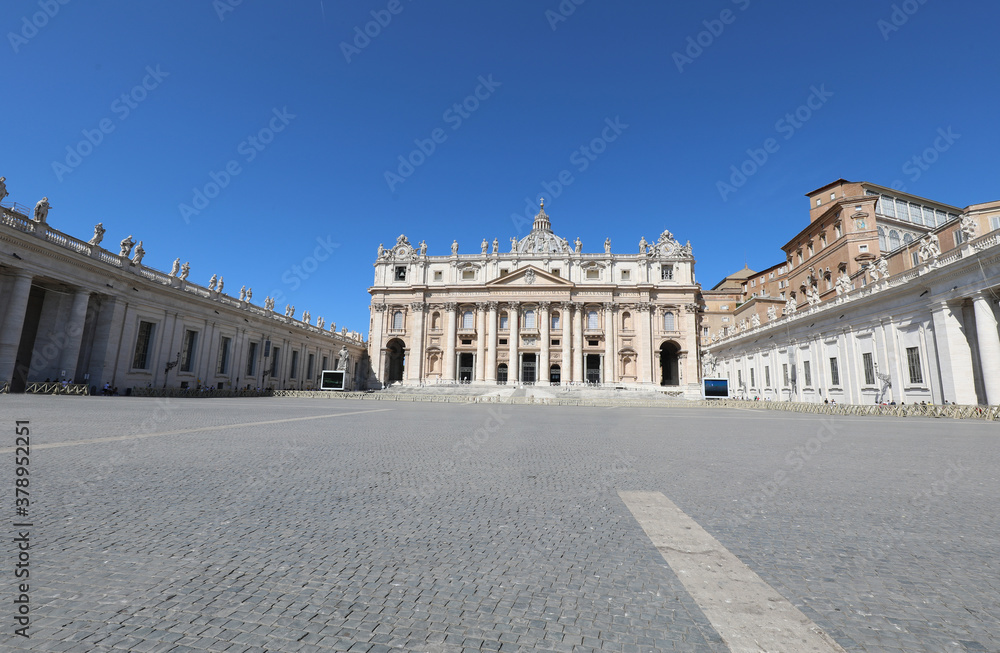 incredible view of St Peters Basilica with the Vatican square wi