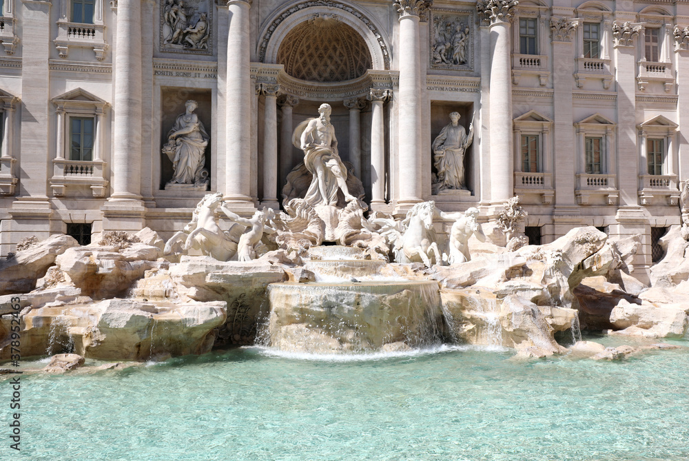 Famous Fountain of Rome in Italy called the Trevi Fountain witho