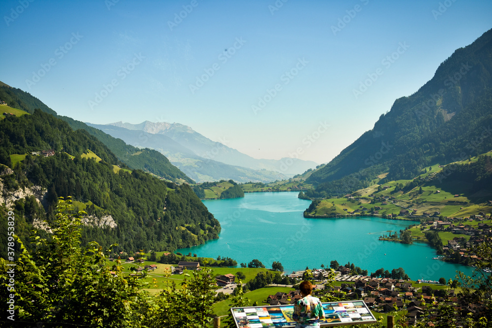 Lake Lungern Valley from Brunig Pass, Switzerland