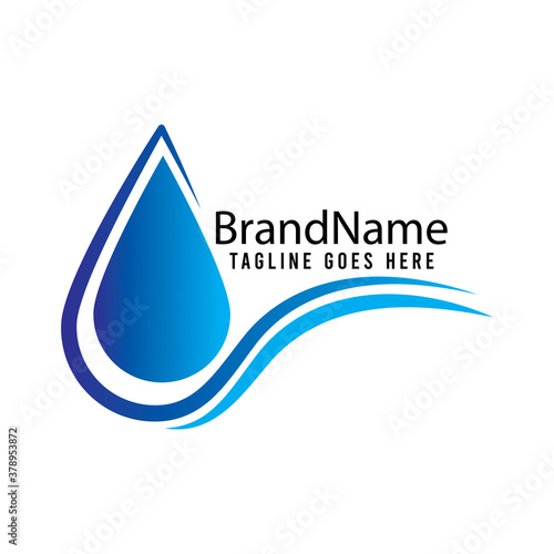 water drop blue logo icon vector template.