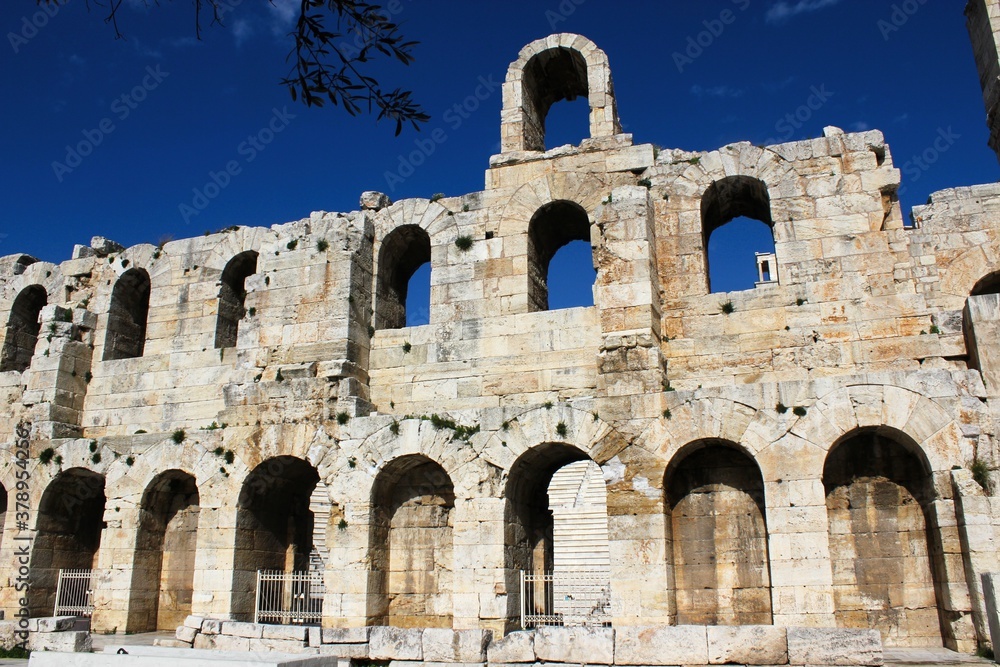 View of the Odeon of Herodes Atticus, Athens, Greece, February 5 2020. View of the Odeon of Herodes Atticus, Athens, Greece, February 5 2020.