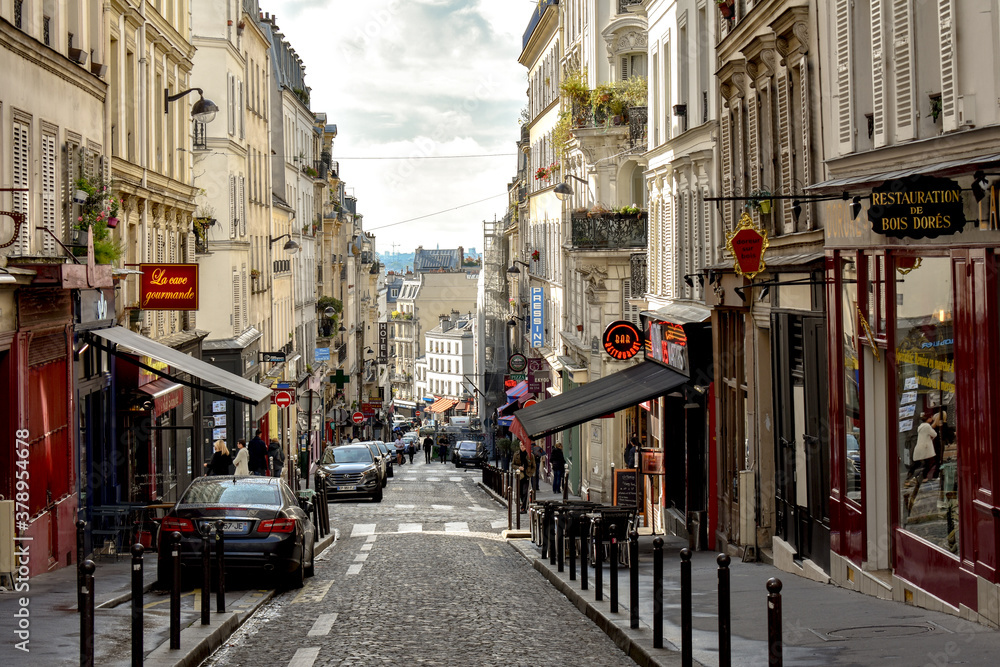 Side street in Paris near the main street champs elysees