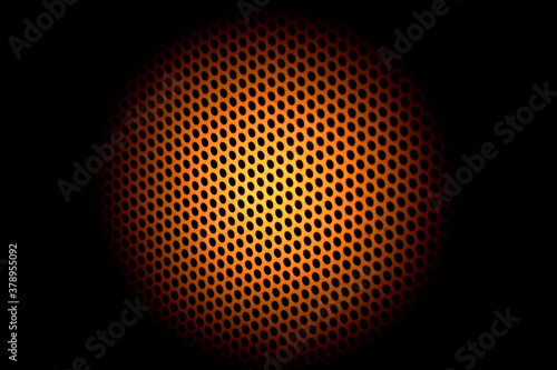Blurry dotted background / mesh in yellow/orange color. Orange mesh in blur.
