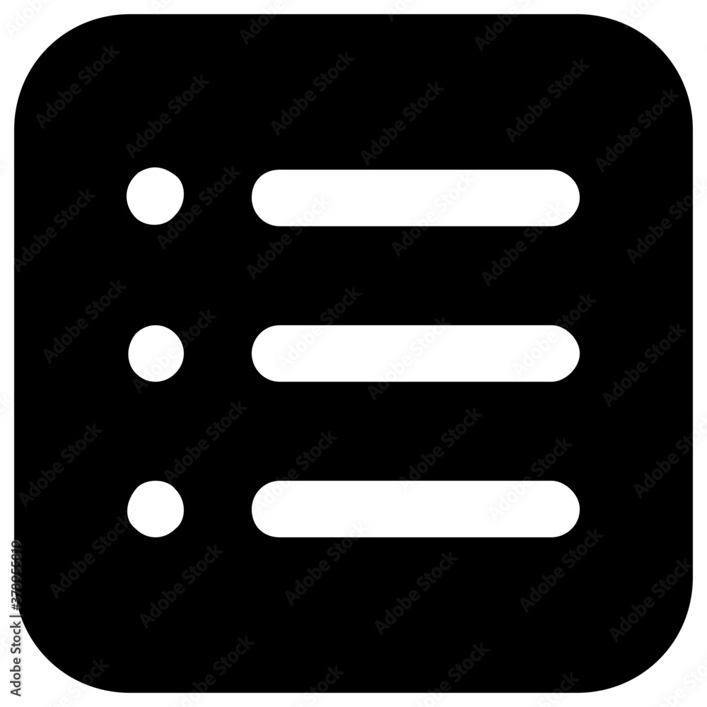 
Vector of bullet points document, glyph icon 
