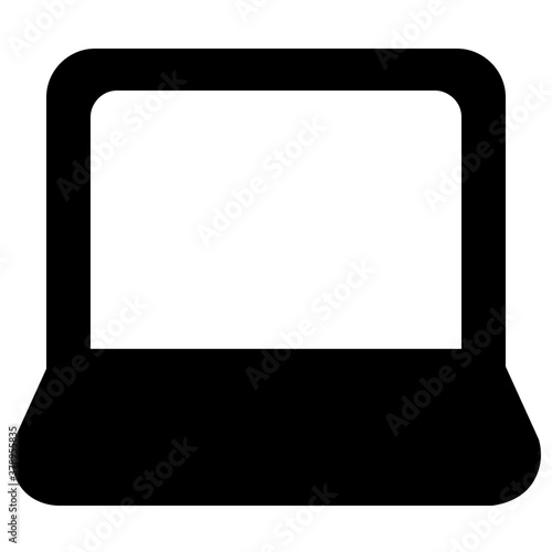 
An electronic laptop in modern filled style 
