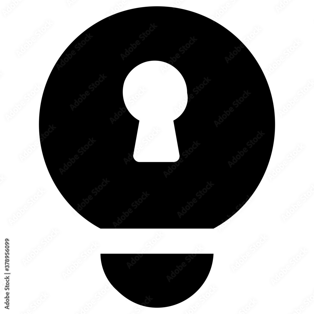Idea solution vector style, keyhole inside bulb
Idea solution vector style, keyhole inside bulb