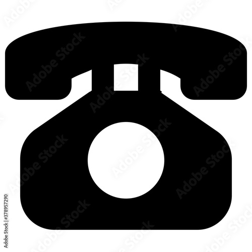 
An icon design of vintage telephone in modern filled style 
