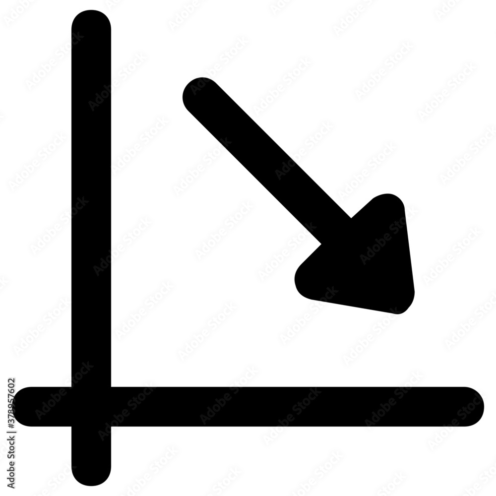 A solid style of recession chart icon
A solid style of recession chart icon