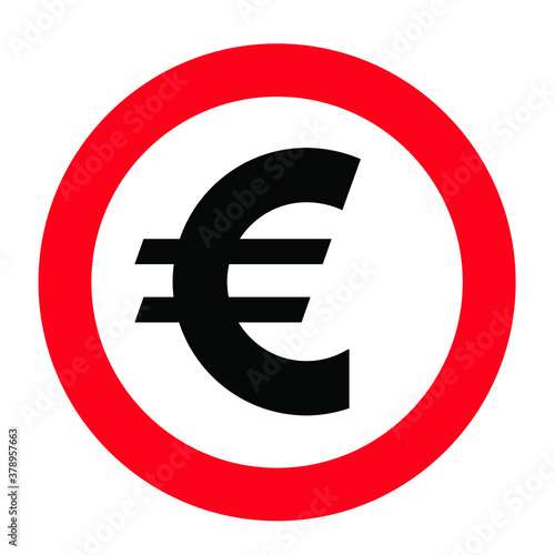 Prohibition, no money, no euro Fun vector donation sign Stop warning, do not banking Share Hand Don't give money cash Don't beg for money or give bribes No payment Do not giving Forbid no chass Mark