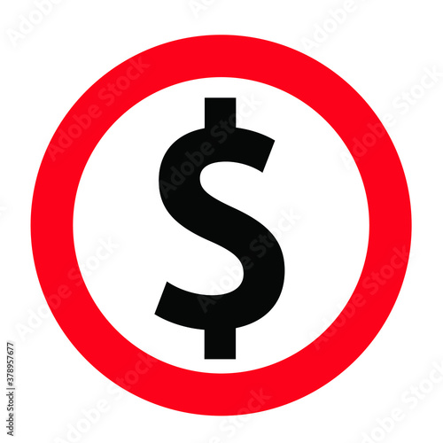 Prohibition, no money, no dollar Fun vector donation sign Stop warning, do not banking Share Hand Don't give money cash Don't beg for money or give bribes No payment Do not giving Forbid no chass Mark
