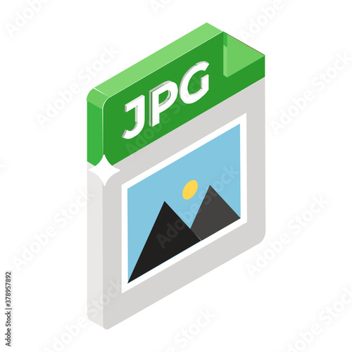 
Image file format vector in isometric design, editable icon
