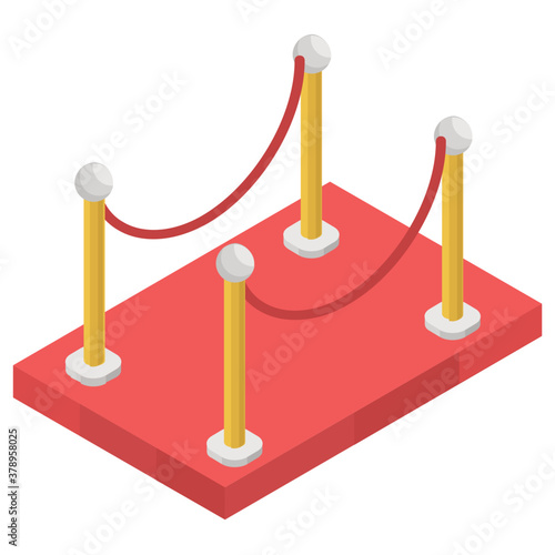 
A cinema premier icon in isometric editable vector design 
