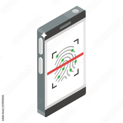 
Modern technology icon of fingerprint scanner icon
