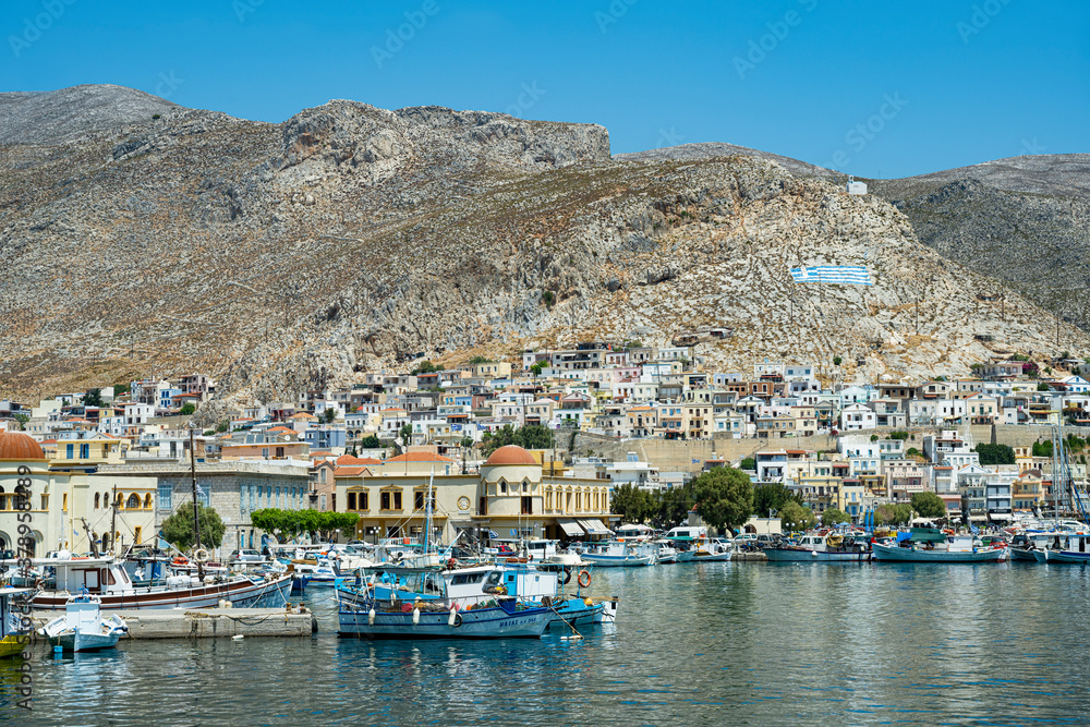 Stadt Kalymnos auf der Insel Kalymnos, Ägäis, Griechenland