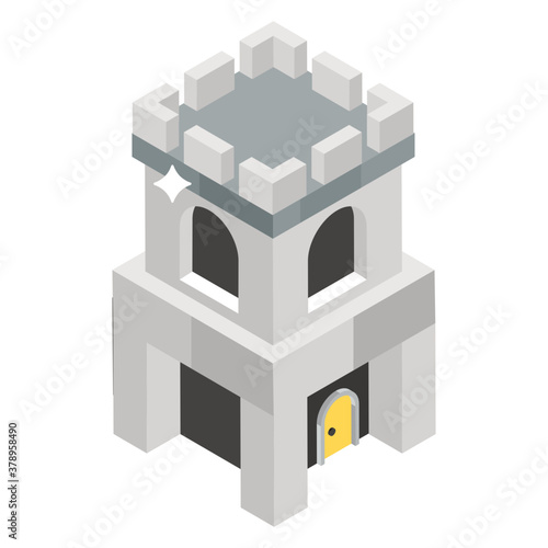  Modern tower building vector  isometric style icon of city building 