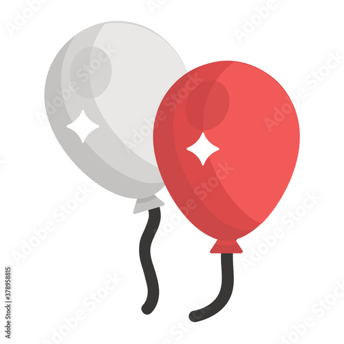 
Isometric vector design of decorative party balloons icon
