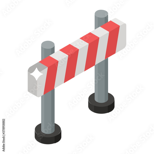 
An obstacle vector, isometric design of barrier icon
