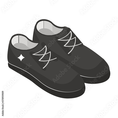 
A mens footwear accessory, party shoes in isometric icon
