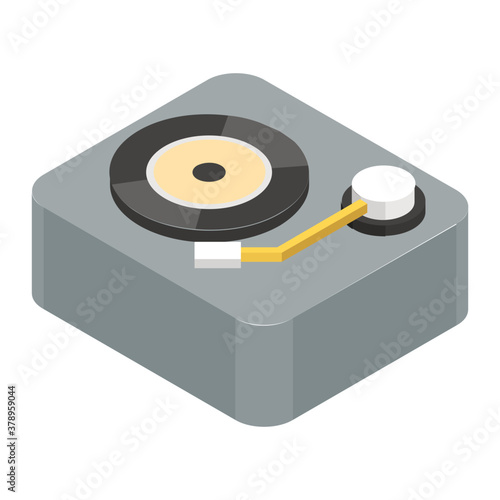 
Old fashioned record player, icon of music disc or retro vinyl 
