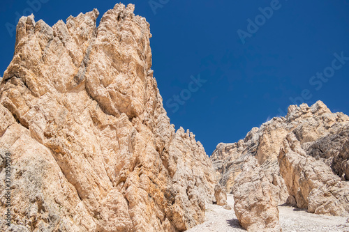 View on the dolomitic rocks of the Tofane di Rozes  Veneto - Italy