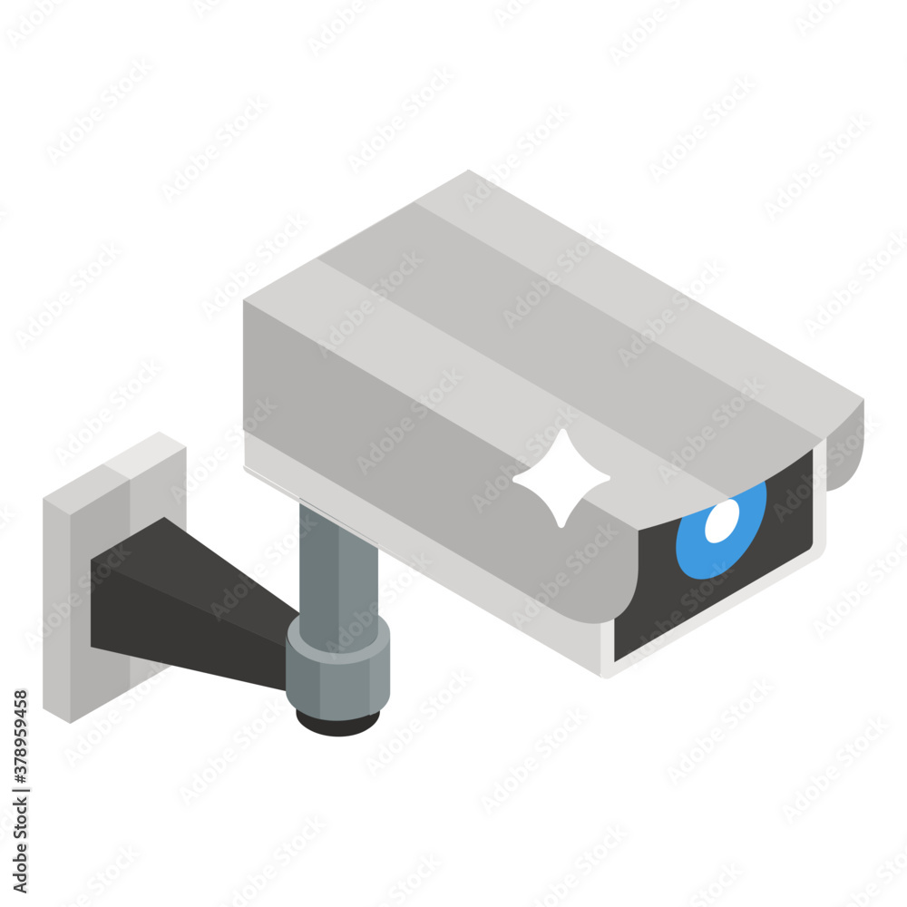 A closed circuit television or cctv camera icon, isometric design of security camera
A closed circuit television or cctv camera icon, isometric design of security camera