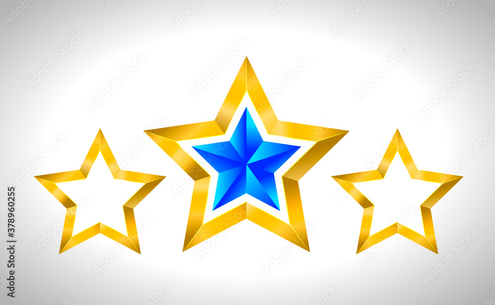 Set of simple gold colorful stars, EPS 10 New year Christmas Set of simple gold colorful stars, EPS 10 New year Christmas