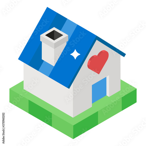  Heart on building showing concept of love home icon  © Vectors Market