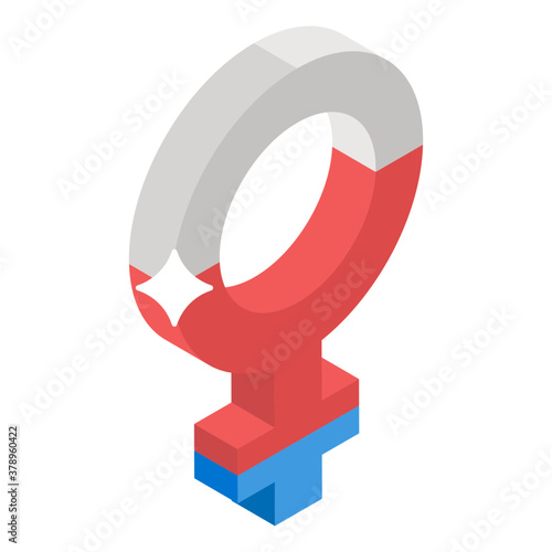 
Female gender symbol icon, isometric vector style 
