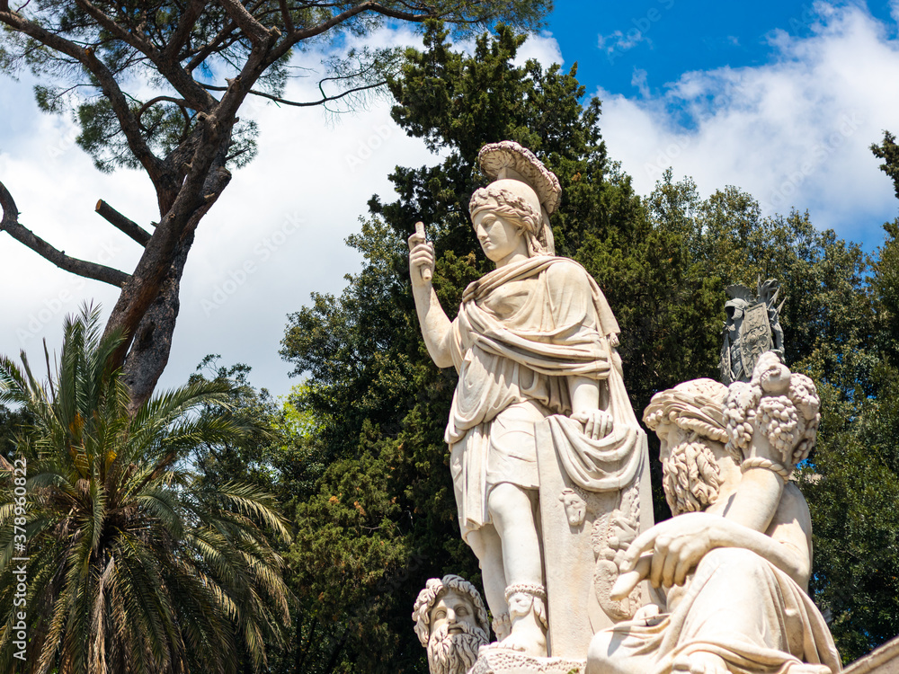 Statue on the famous Roman square Piazza del Popolo