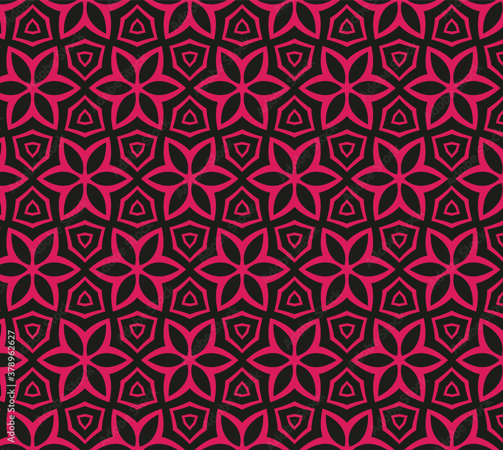 Fototapeta premium Indian red pattern stars inside with triangles
