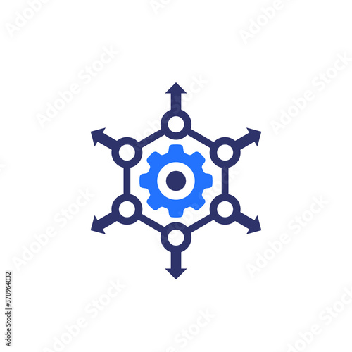 distribution process icon on white