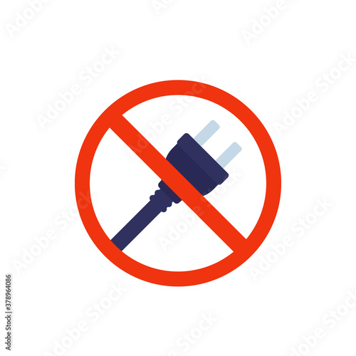 electrical plug, do not connect icon
