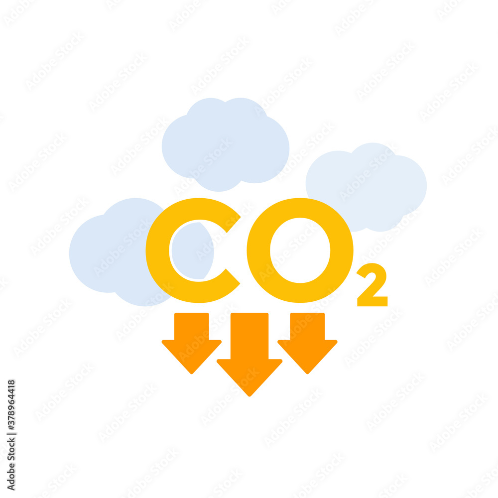 co2 gas, carbon emission reduction, vector illustration co2 gas, carbon emission reduction, vector illustration