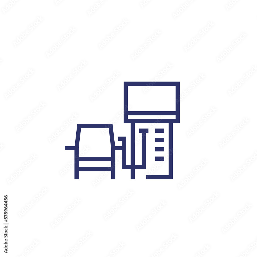 dialysis machine line vector icon on white dialysis machine line vector icon on white