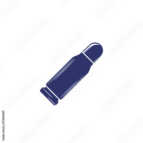 bullet for revolver on white, vector