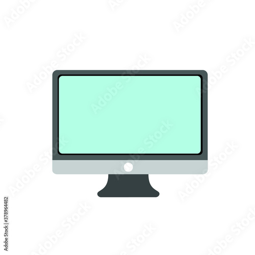 lcd monitor isolated on white