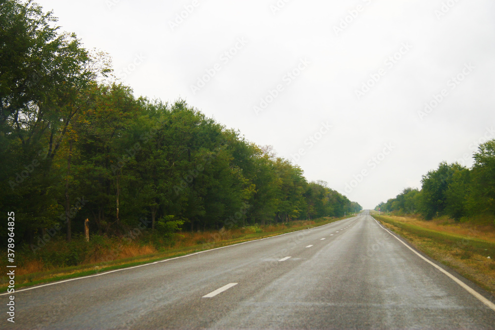 Highway landscape without moving cars at daytime