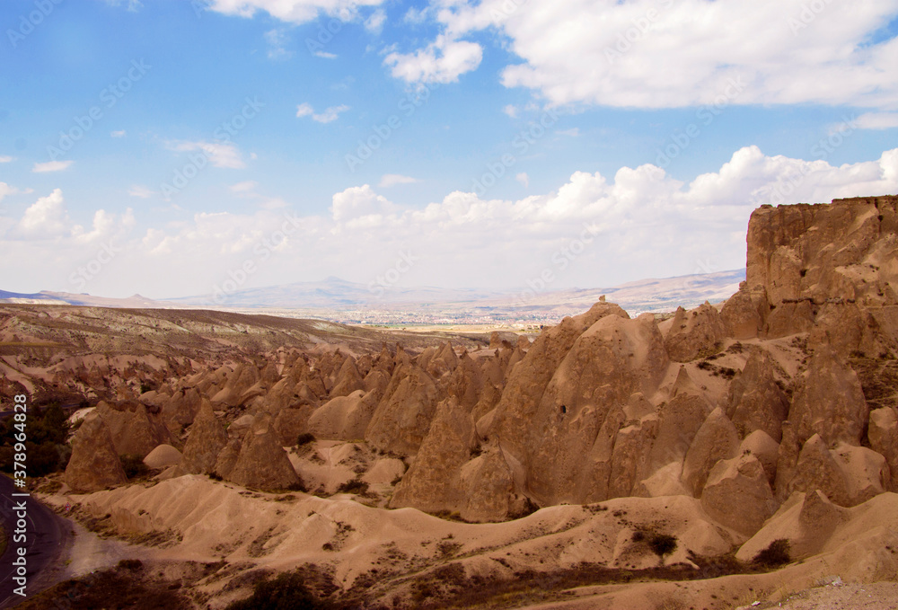 Cappadocia landscape. Valley of Cappadocia mountains view