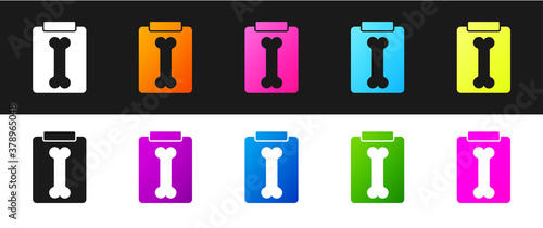 Set X-ray shots icon isolated on black and white background. Vector Illustration.