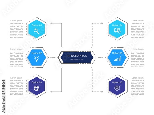 Business data visualization.  Abstract Process chart or graph elements, diagram with step option parts or processes. Vector business template for presentation. Creative concept for infographic.