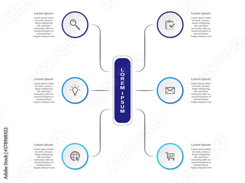 Business data visualization.  Abstract Process chart or graph elements, diagram with step option parts or processes. Vector business template for presentation. Creative concept for infographic.
