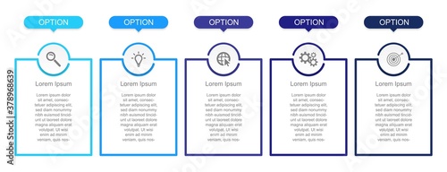Business data visualization.  Abstract Process chart or graph elements, diagram with step option parts or processes. Vector business template for presentation. Creative concept for infographic.