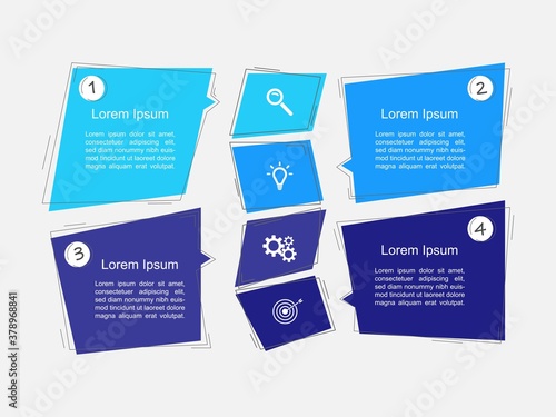 Business data visualization.  Abstract Process chart or graph elements, diagram with step option parts or processes. Vector business template for presentation. Creative concept for infographic.