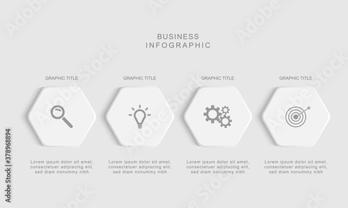 Business data visualization.  Abstract Process chart or graph elements, diagram with step option parts or processes. Vector business template for presentation. Creative concept for infographic.