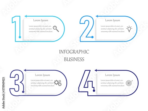 Business data visualization.  Abstract Process chart or graph elements, diagram with step option parts or processes. Vector business template for presentation. Creative concept for infographic.