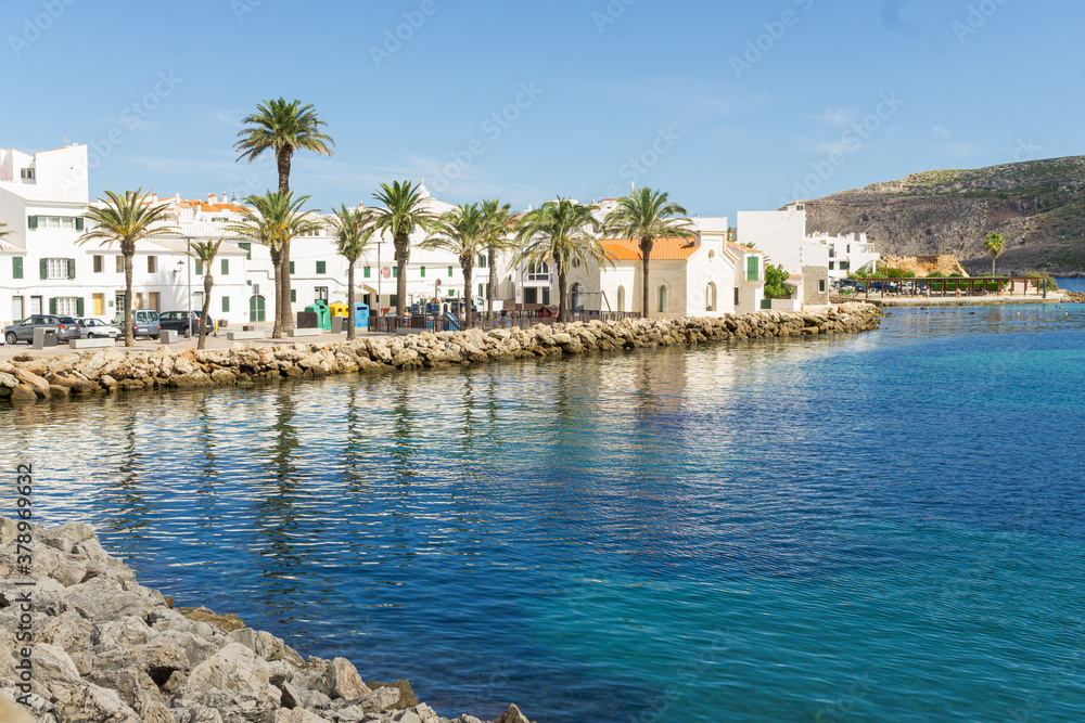 Obraz premium The village of Fornells in summertime , Minorca Island.